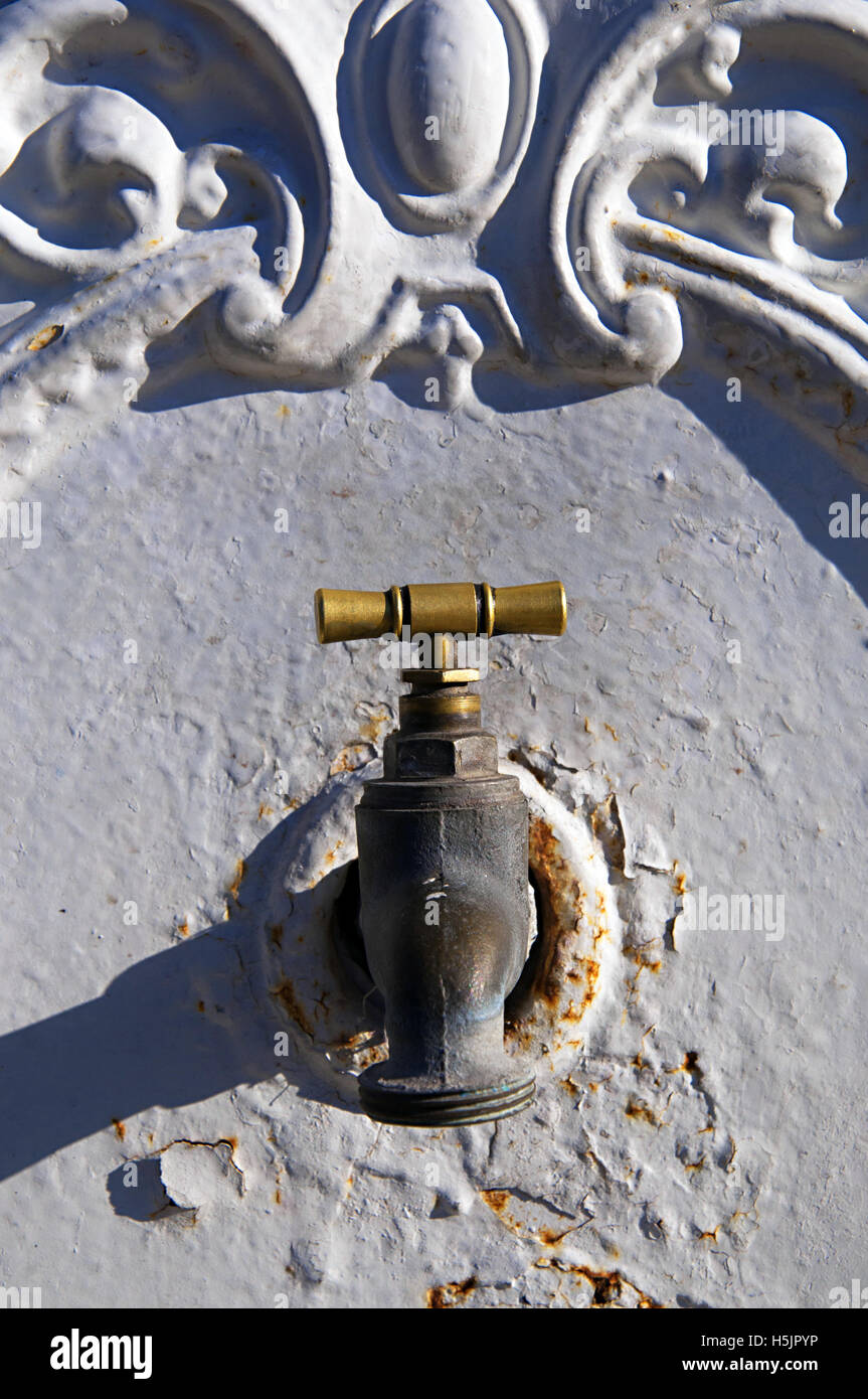 Retrò, toccare, acqua, vecchi, ottone, bagno, valvola, classic Foto Stock