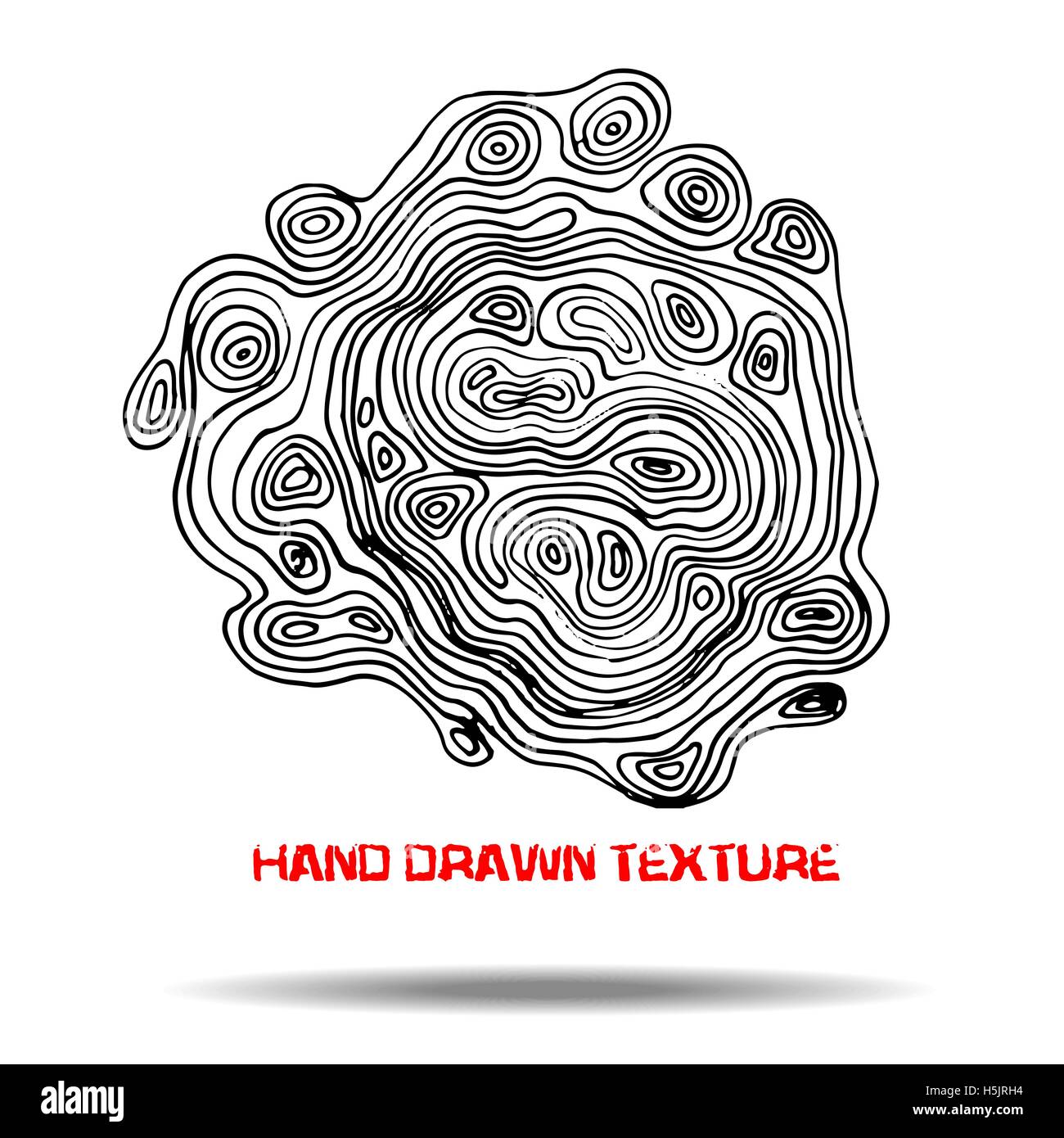 Inchiostro disegnata a mano texture. Psichedelico sfondo monocromo. Modello di marmo Illustrazione Vettoriale