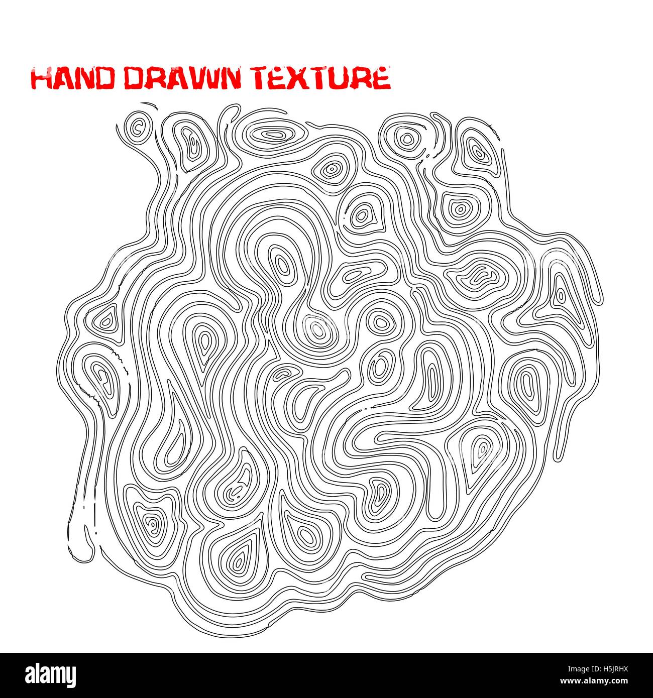 Inchiostro disegnata a mano texture. Psichedelico sfondo monocromo. Modello di marmo Illustrazione Vettoriale