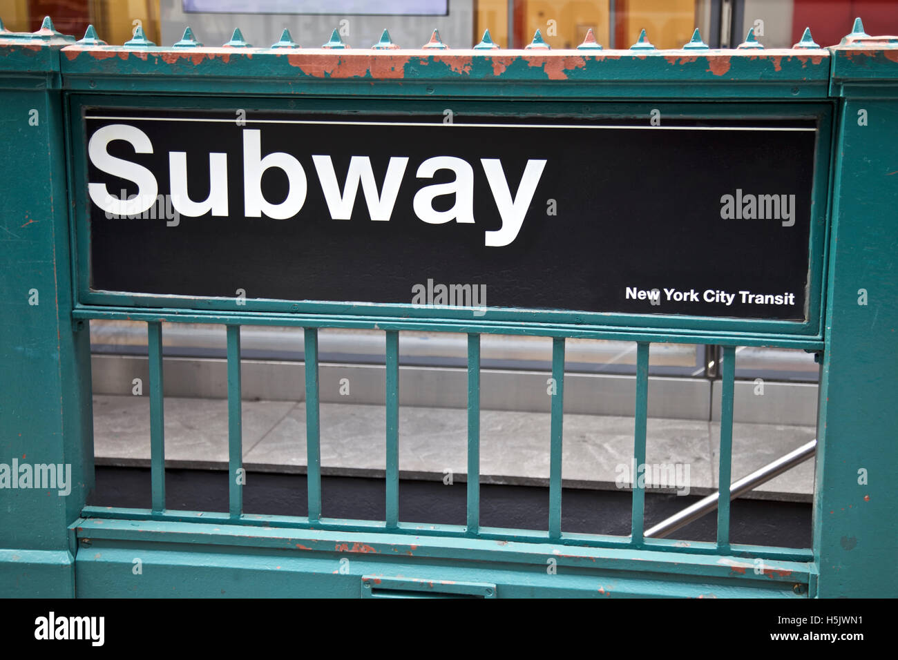 La metropolitana di New York City di ingresso di transito Foto Stock