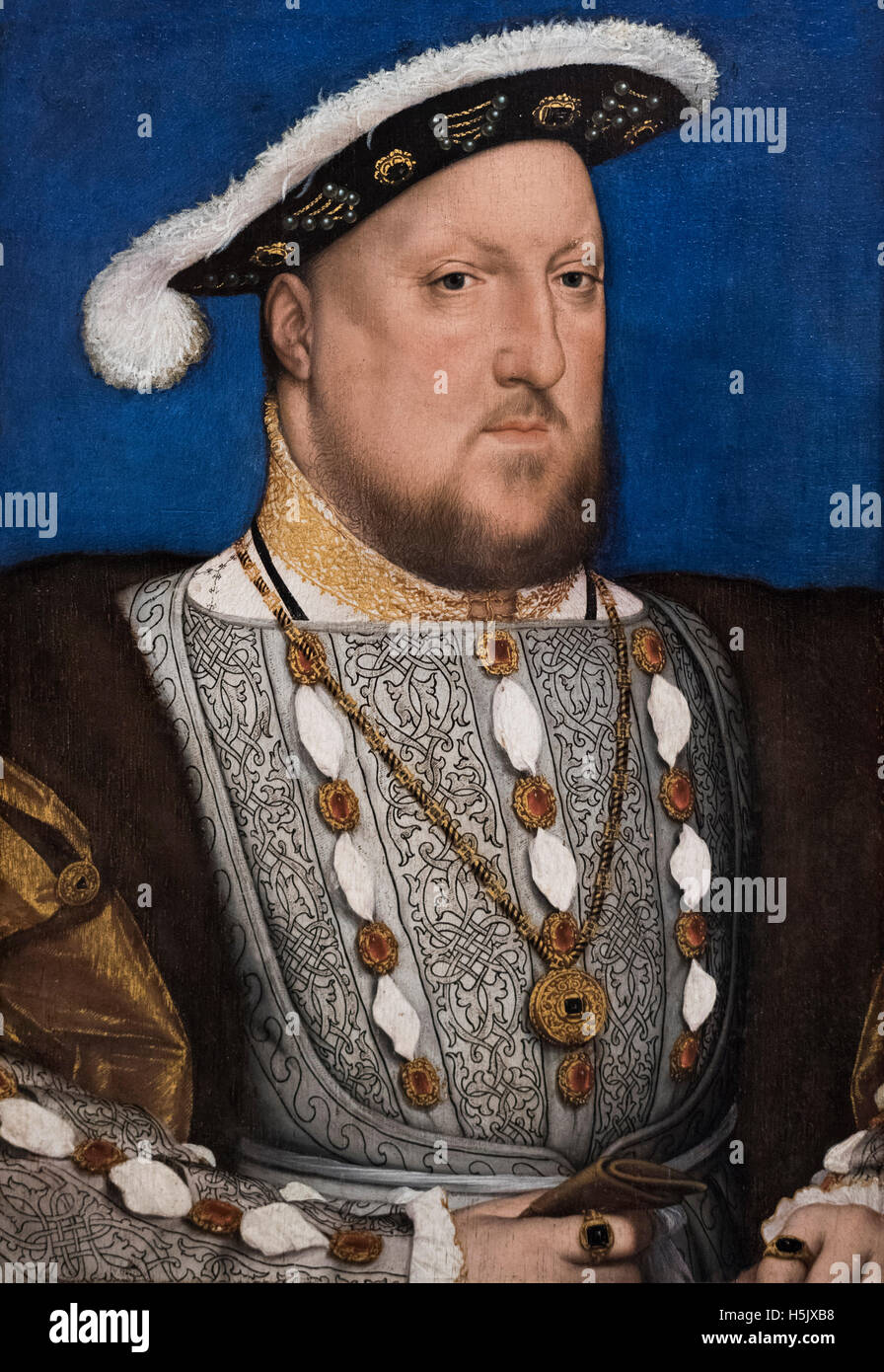 Hans Holbein il Giovane (1497/98-1543), il ritratto del re Henry VIII (1491-1547), ca. 1534-1536. Foto Stock