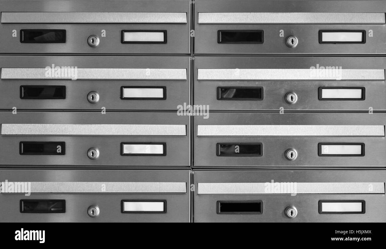 Cassetta postale, in bianco e nero Foto Stock