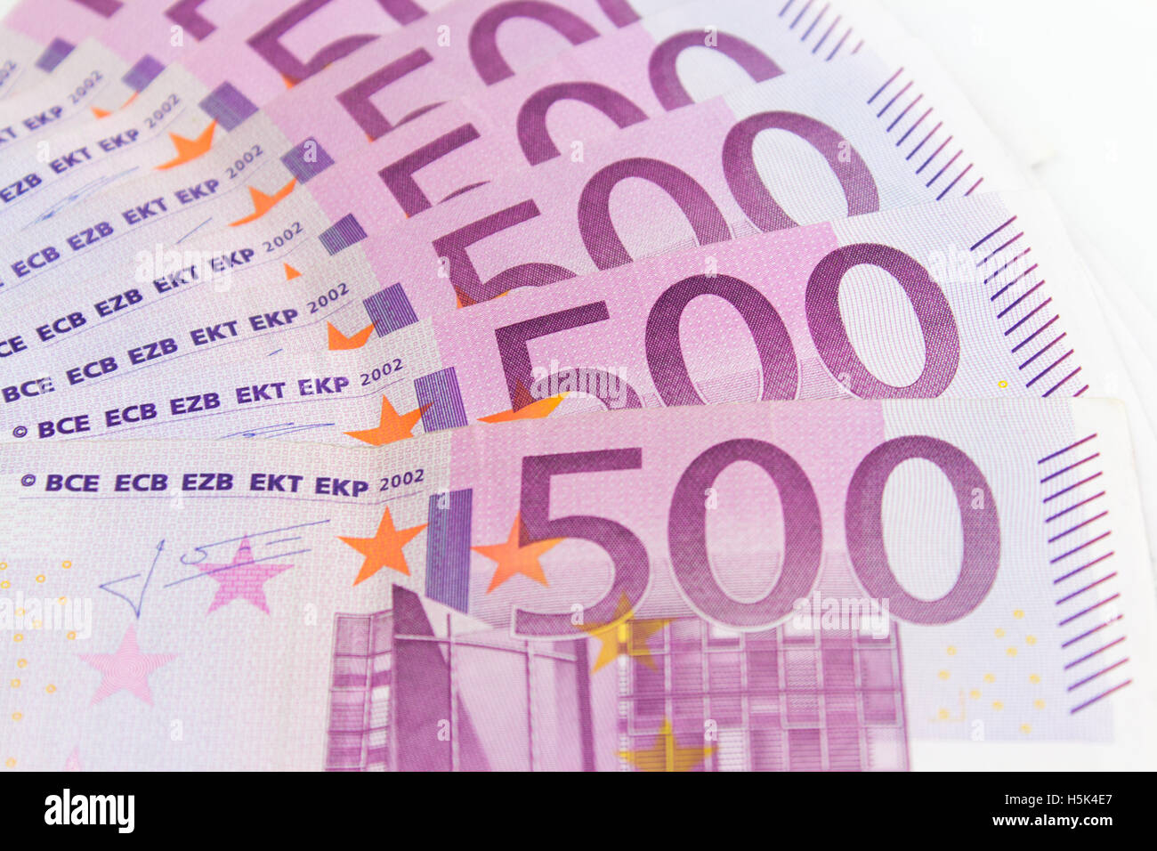 500 Euro bollette di denaro - moneta europea contanti Foto Stock