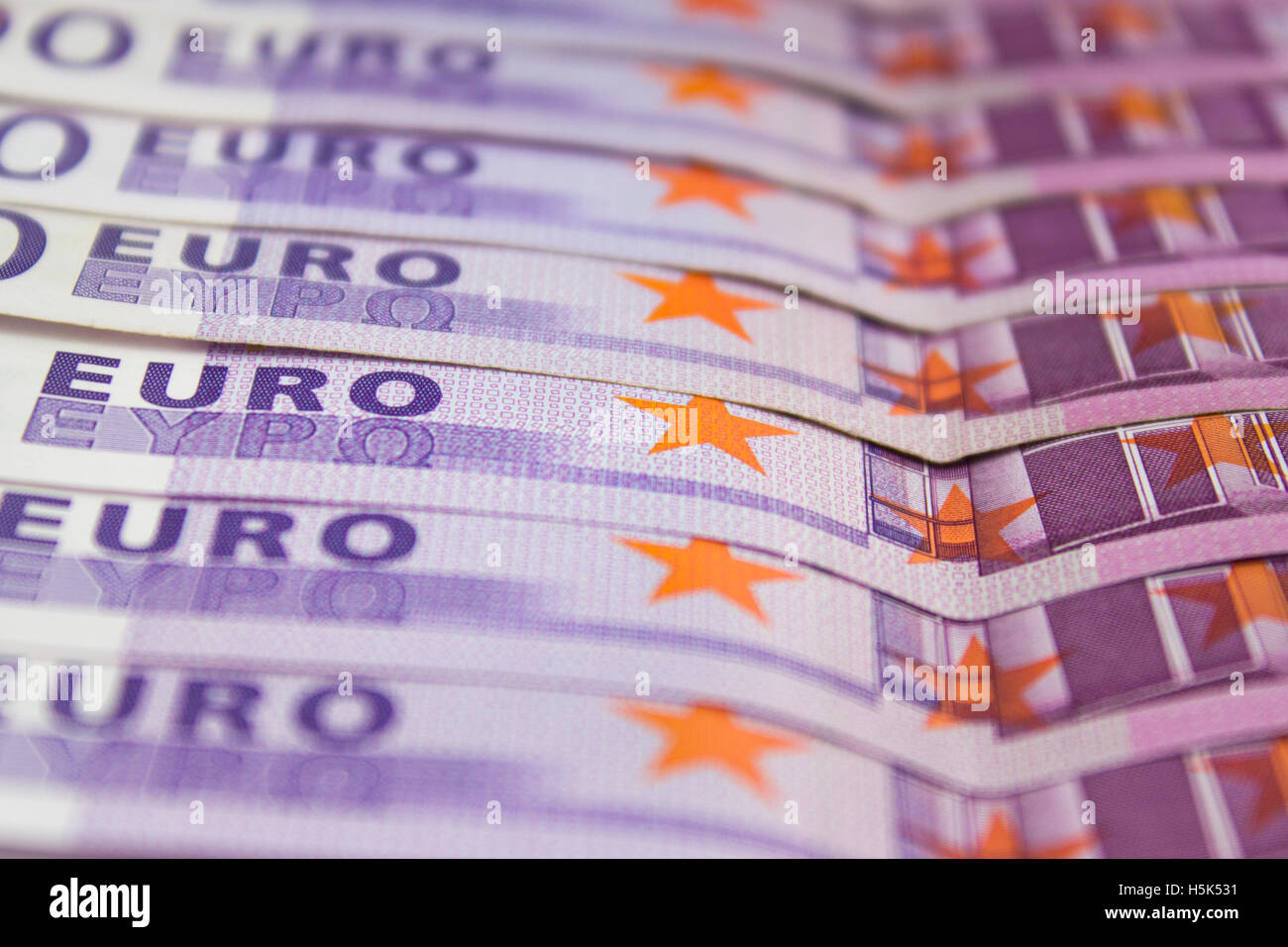 500 Euro bollette di denaro - moneta europea contanti Foto Stock