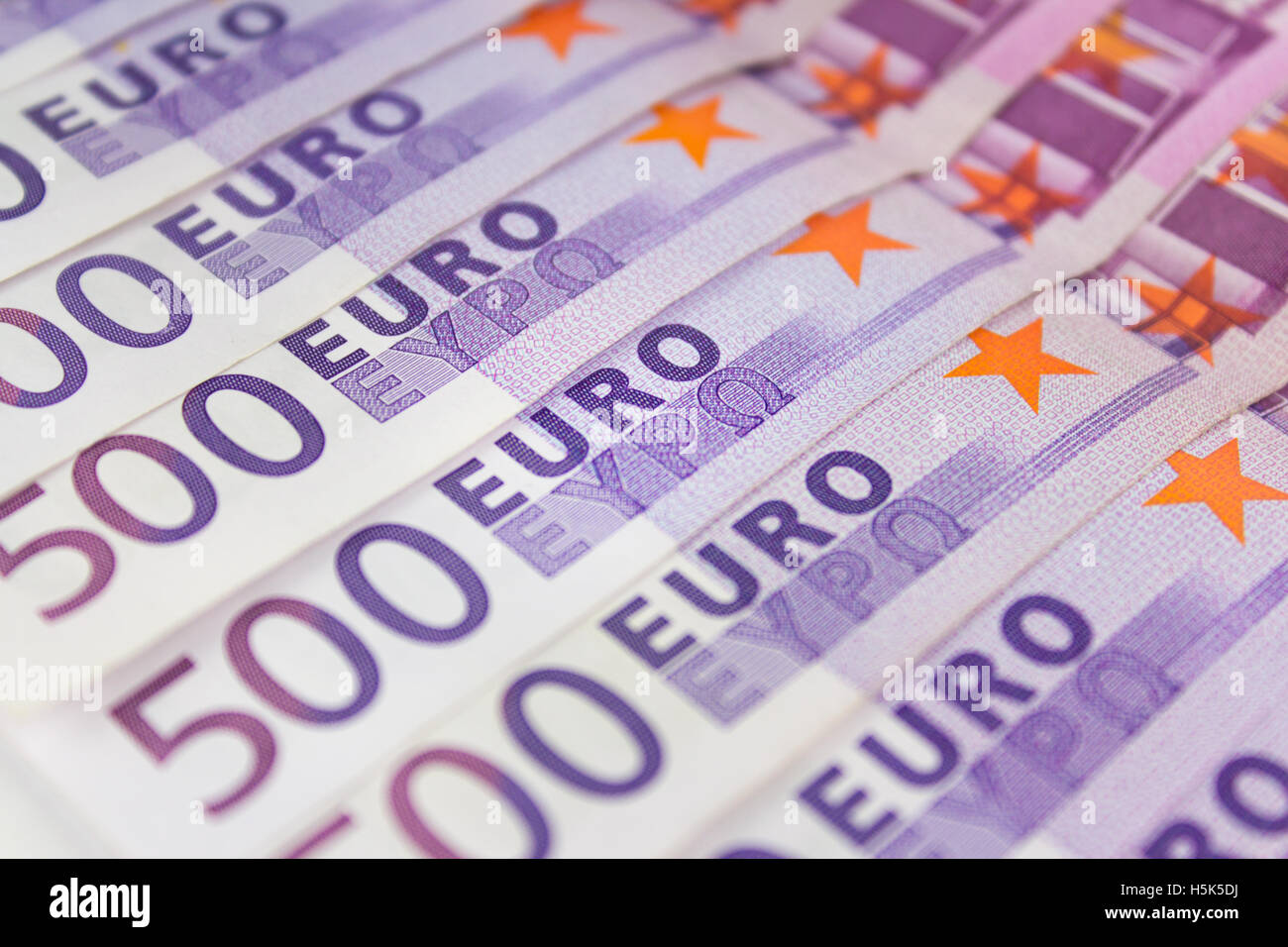 500 Euro bollette di denaro - moneta europea contanti Foto Stock