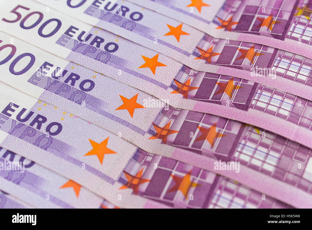 500 Euro bollette di denaro - moneta europea contanti Foto Stock