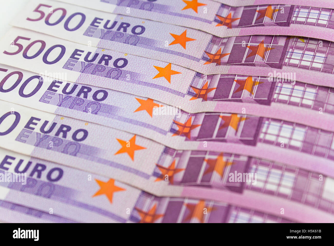 500 Euro bollette di denaro - moneta europea contanti Foto Stock
