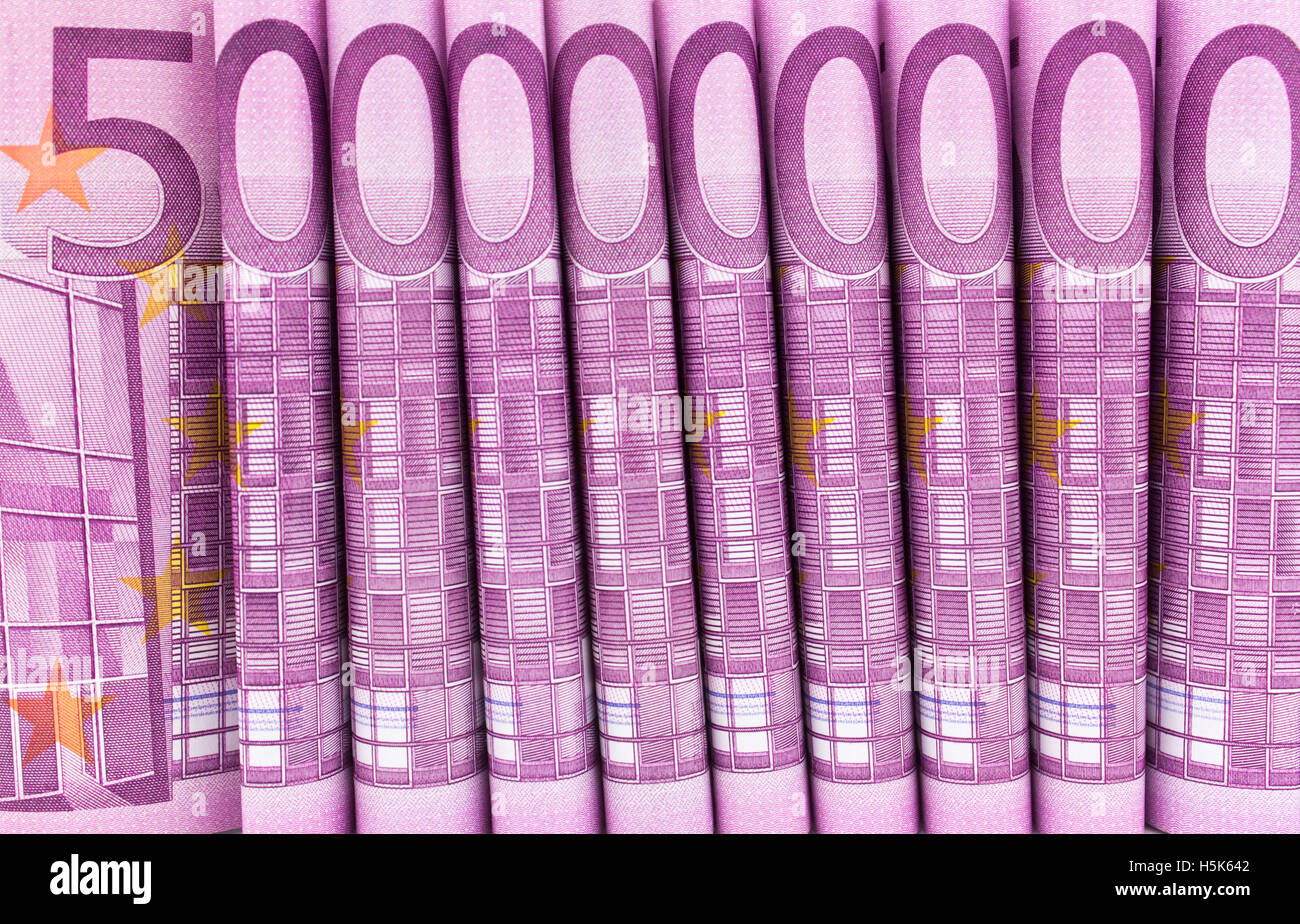 In denaro di Euro Bills - 500 euro macro Foto Stock