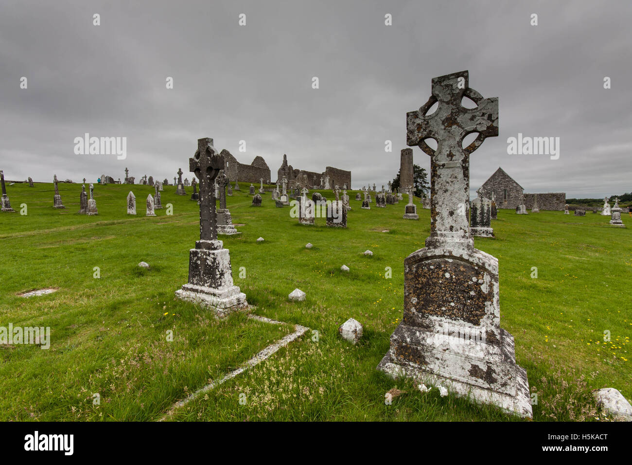 Monastero Clonmacnoise in Irlanda Foto Stock