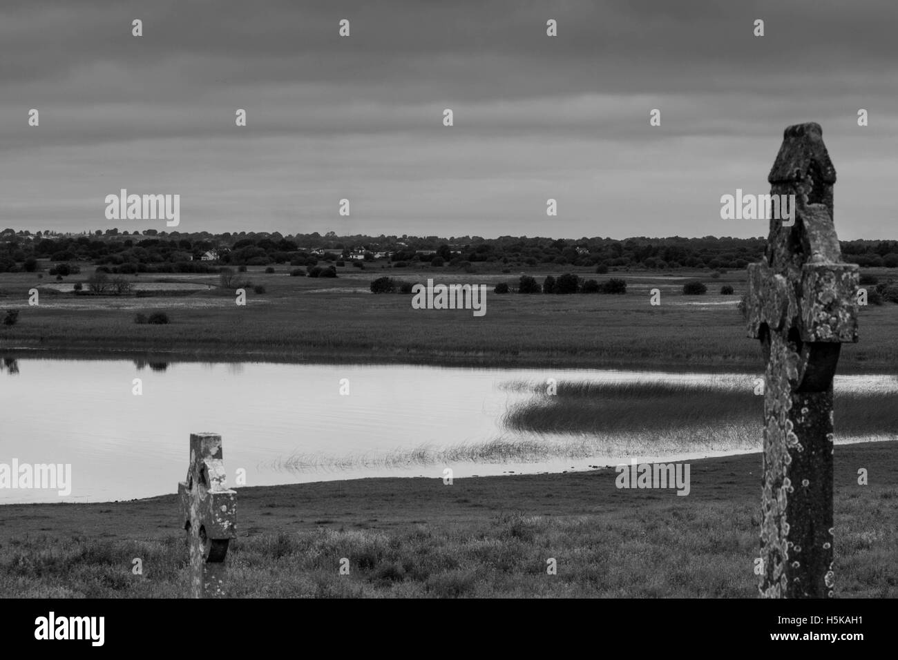 Monastero Clonmacnoise in Irlanda Foto Stock
