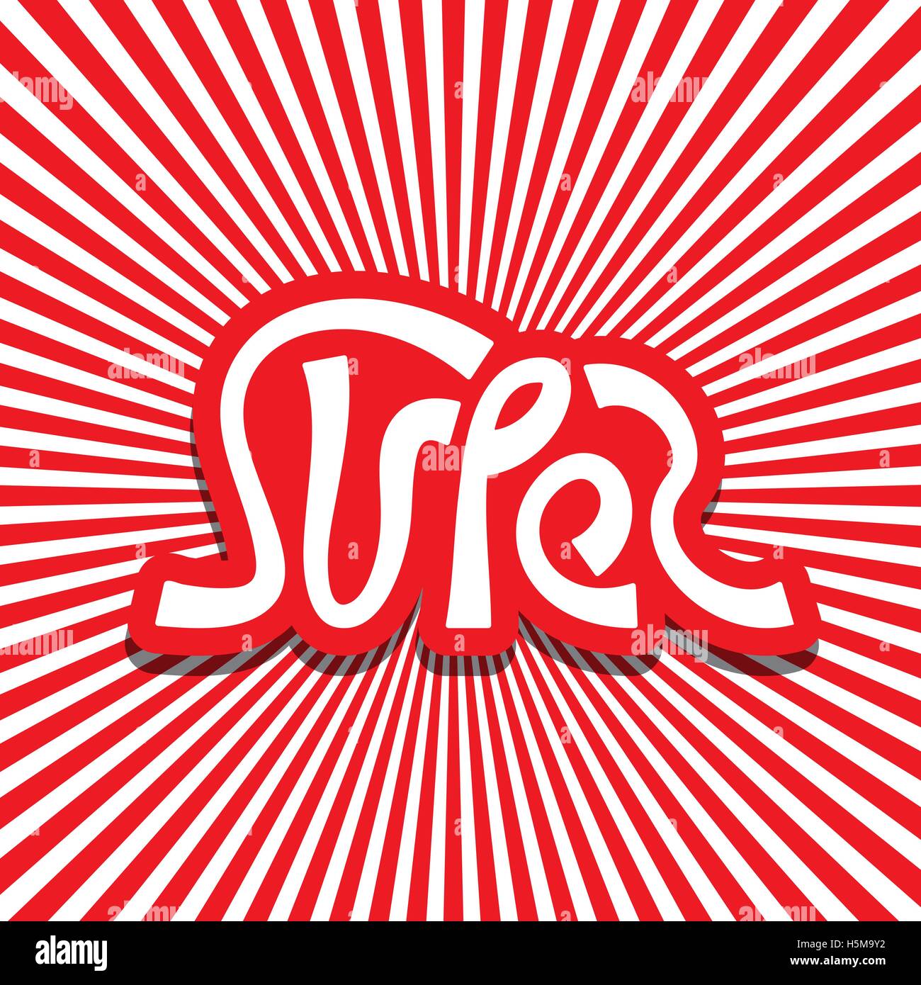 Il testo scritto a mano Super colore rosso abstract illustrazione vettoriale Illustrazione Vettoriale