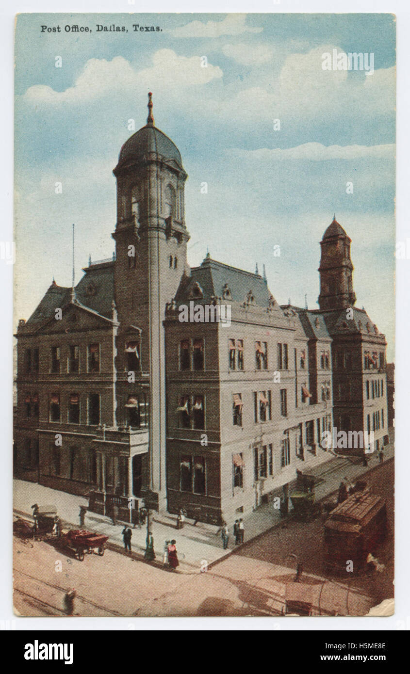 L'ufficio postale di Dallas, Texas, è un edificio storico chiave della città. Noto per il suo design architettonico, è stato un importante hub postale, facilitando la comunicazione e la logistica nella regione. Foto Stock