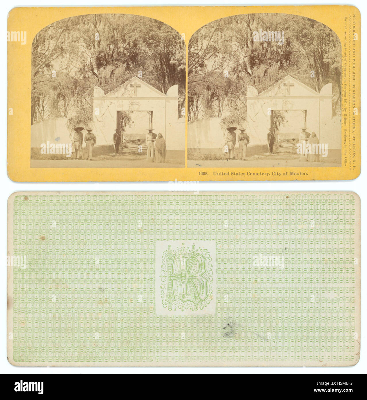 Questa fotografia di Edward Kilburn cattura il cimitero degli Stati Uniti a città del Messico, offrendo uno sguardo sulla storia militare americana nella zona. Il cimitero è un luogo importante per gli espatriati americani e per la commemorazione storica. Foto Stock