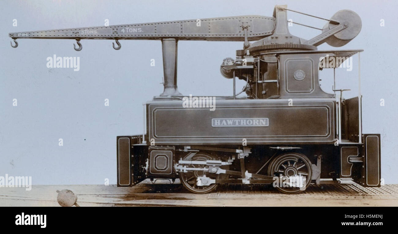 Gru locomotore costruito a Newcastle upon Tyne Foto Stock