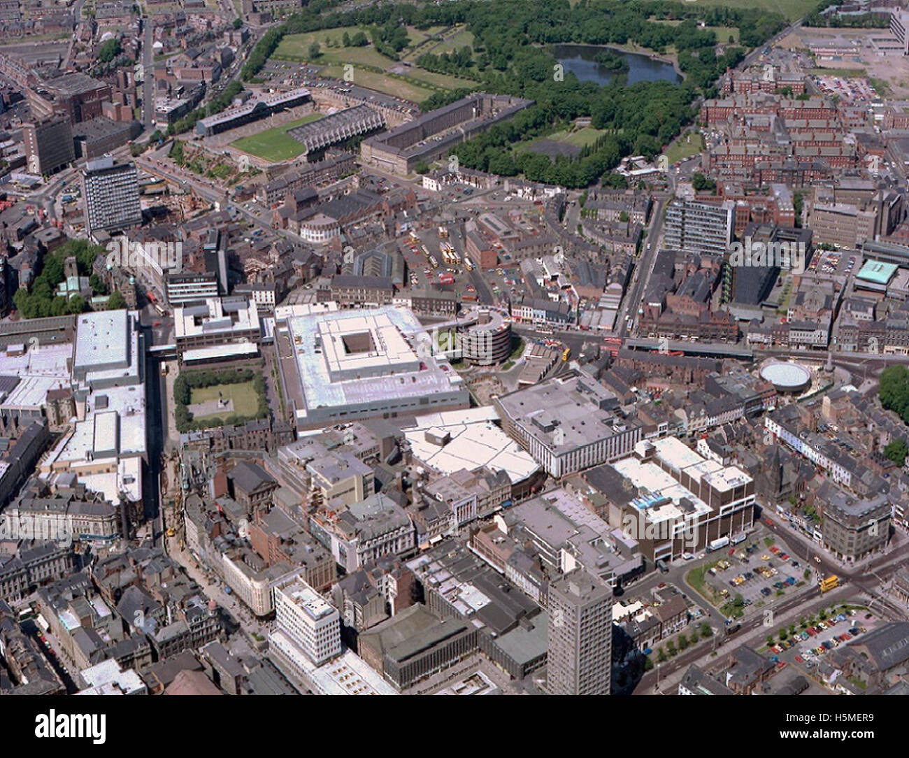 Newcastle City Centre da sopra, 1978 Foto Stock