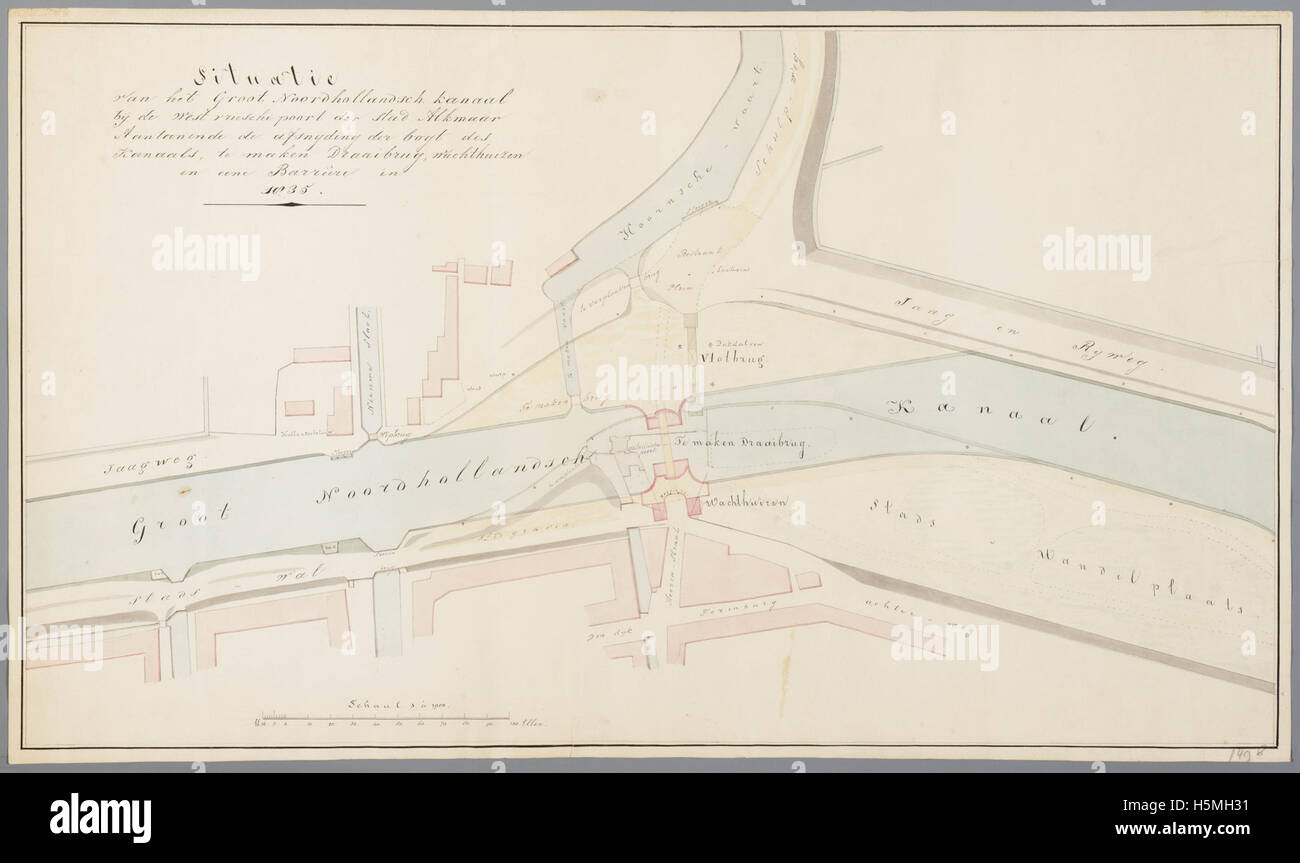 Alkmaar, una città nei Paesi Bassi, è raffigurato in questa immagine del 1835. Conosciuta per il suo significato storico, Alkmaar è stata un centro della cultura e del commercio olandese fin dall'epoca medievale, con monumenti che riflettono il suo ricco passato. Foto Stock