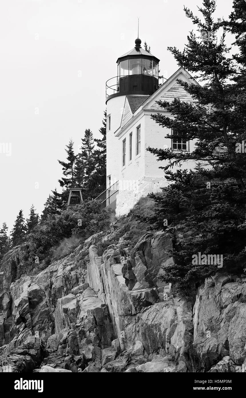 Porto basso luce di testa (bianco e nero). Foto Stock