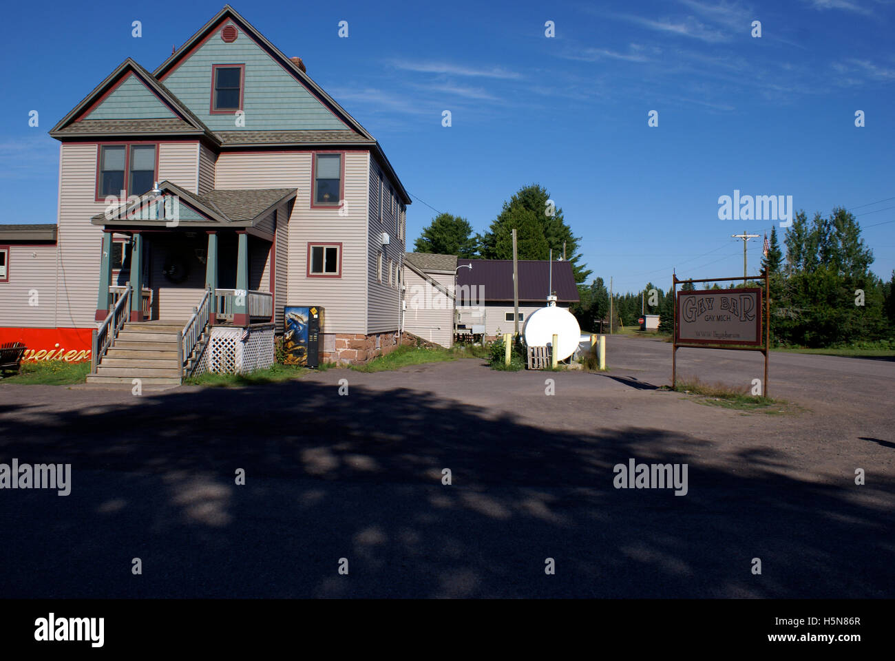 Il 'Bar Gay' in Gay, Michigan Foto Stock