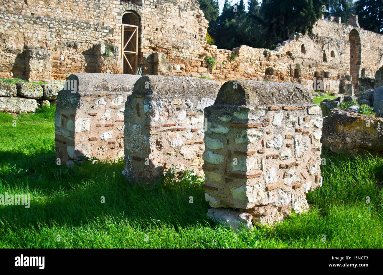 Antica del monastero di Dafni ad Atene in Grecia Foto Stock