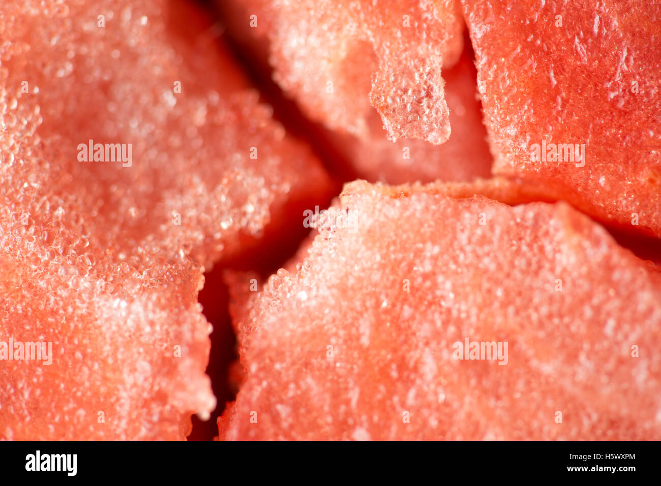 Mature anguria carne closeup macro sfondo texture Foto Stock