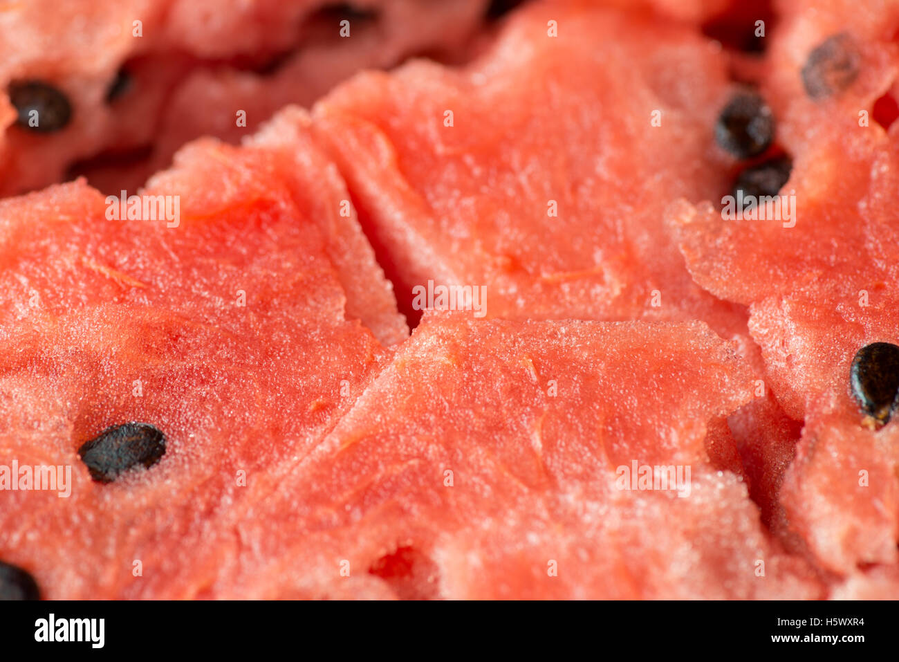 Mature anguria carne closeup macro sfondo texture Foto Stock