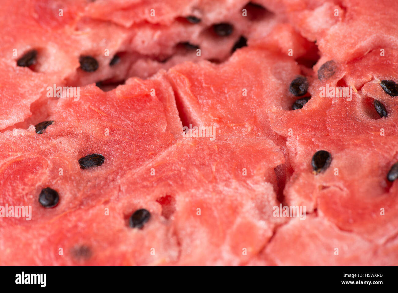 Mature anguria carne closeup macro sfondo texture Foto Stock