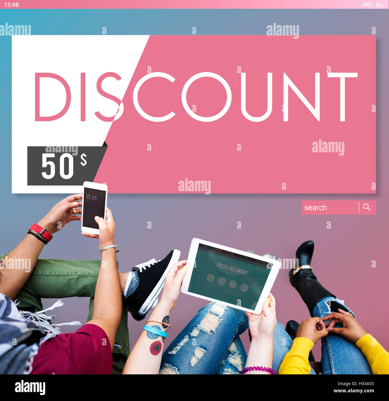 Carta regalo Coupon Voucher Concept grafico Foto Stock