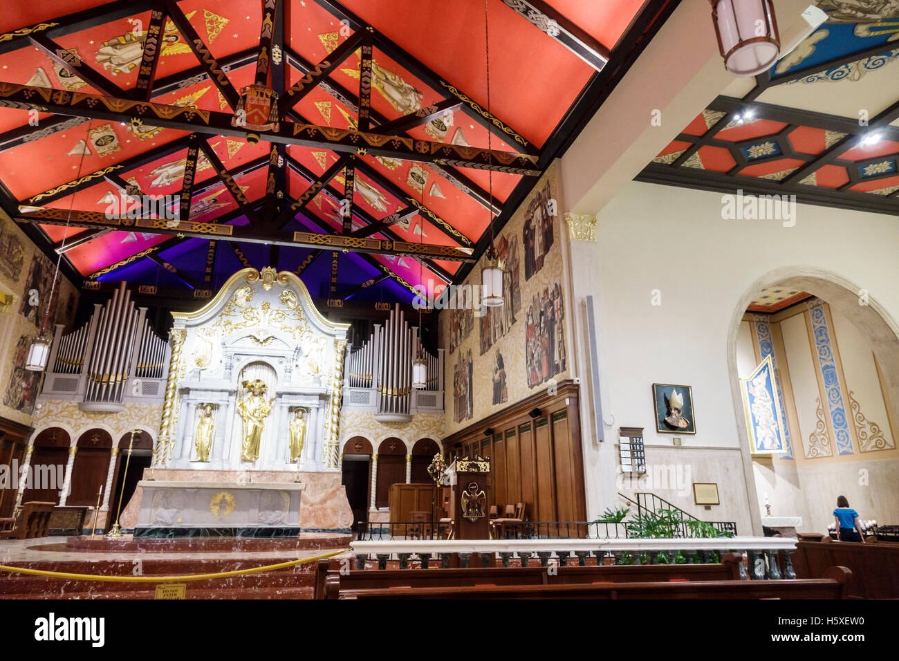 San Agostino Florida, Basilica della Cattedrale, interno, cattolico, altare, chiesa, FL160802096 Foto Stock
