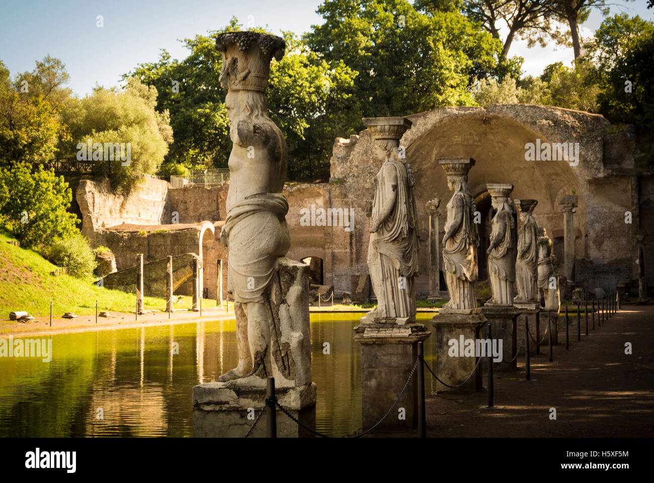 Ninfeo Villa Adriana di Tivoli Italia Foto Stock