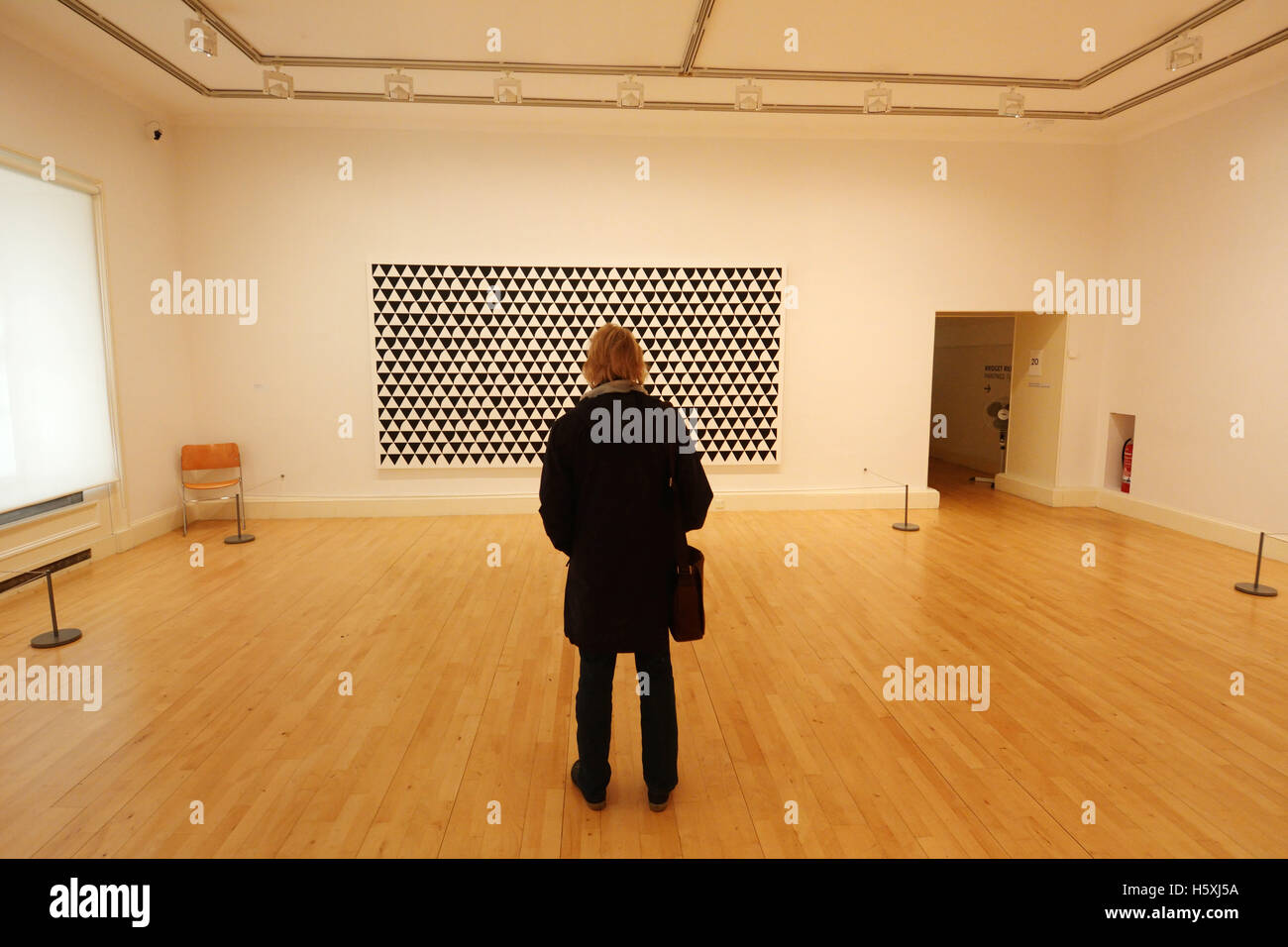 Regno Unito, Scozia, Edimburgo, interior scozzese della Galleria Nazionale di Arte Moderna, Bridget Riley exhibition Foto Stock