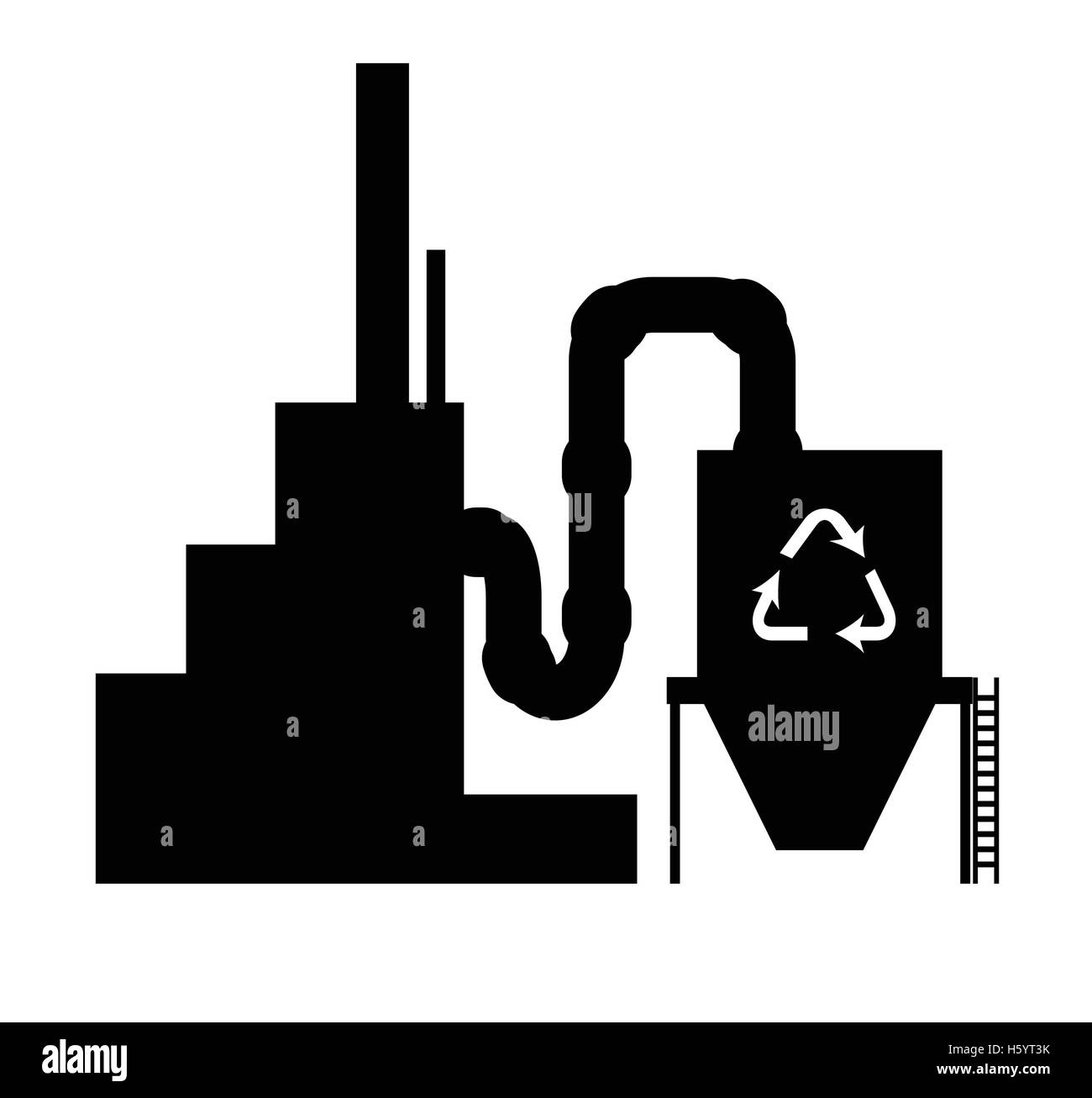 Icona del settore silhouette impianto di riciclaggio Illustrazione Vettoriale