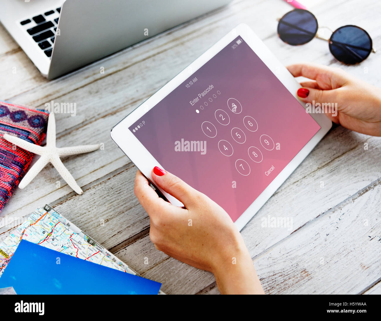 Immettere il codice di sicurezza il concetto di sistema Foto Stock