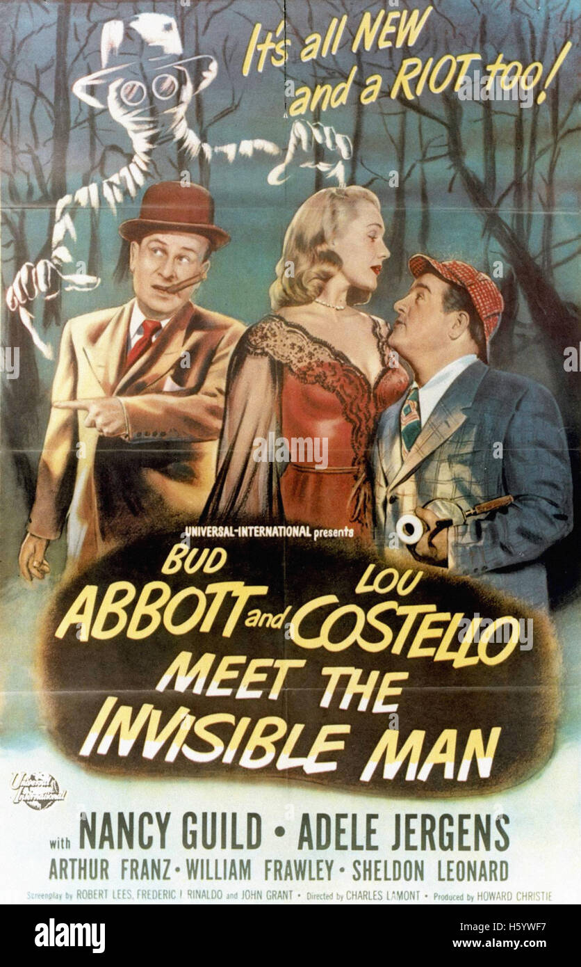 Abbott e Costello Meet the Invisible Man - poster del filmato Foto Stock