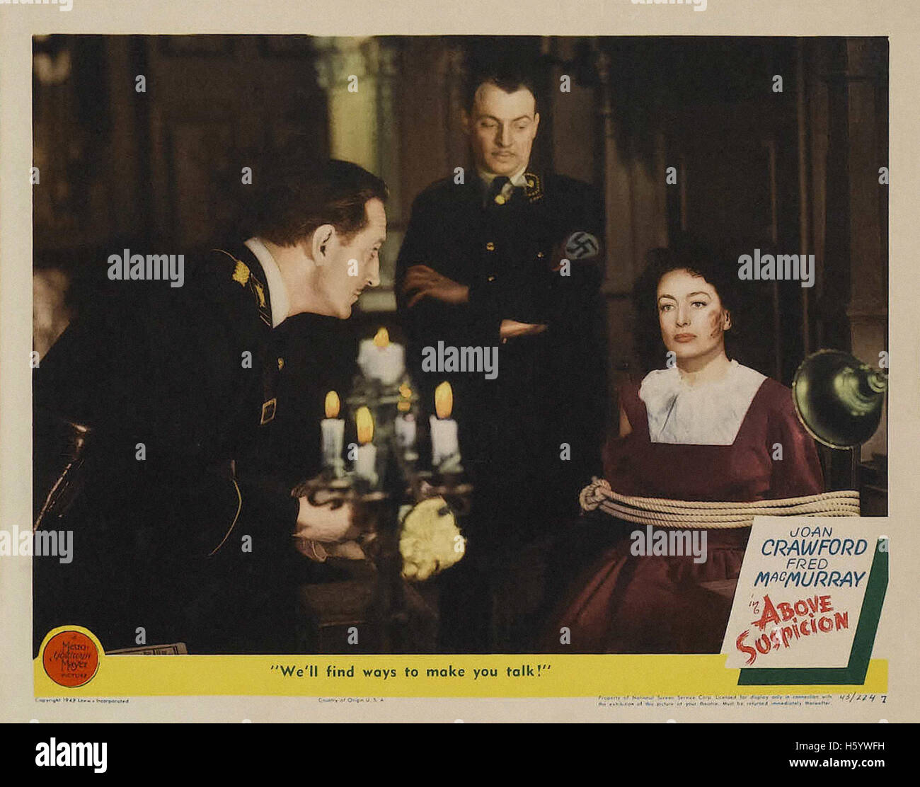 Al di sopra di ogni sospetto (1943) - poster del filmato Foto Stock