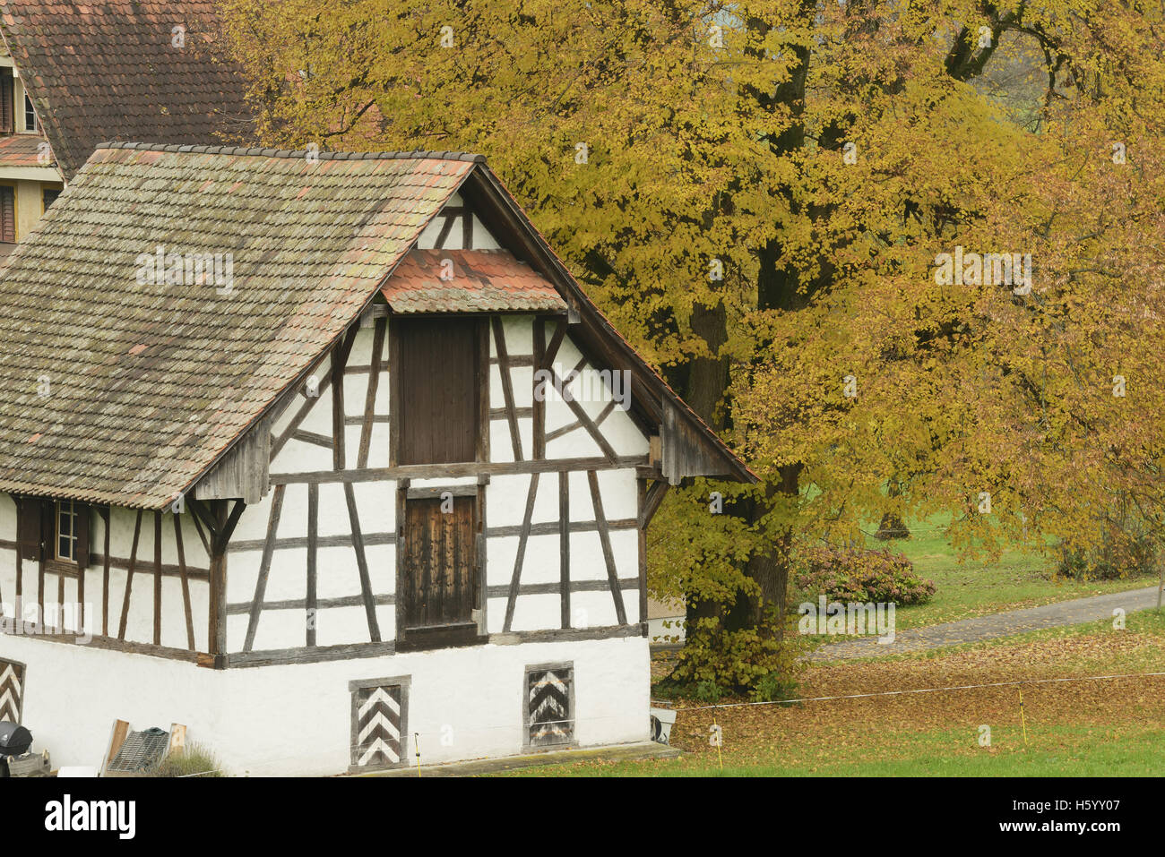 Tradizionale casa colonica, Zug, Svizzera, Europa Foto Stock