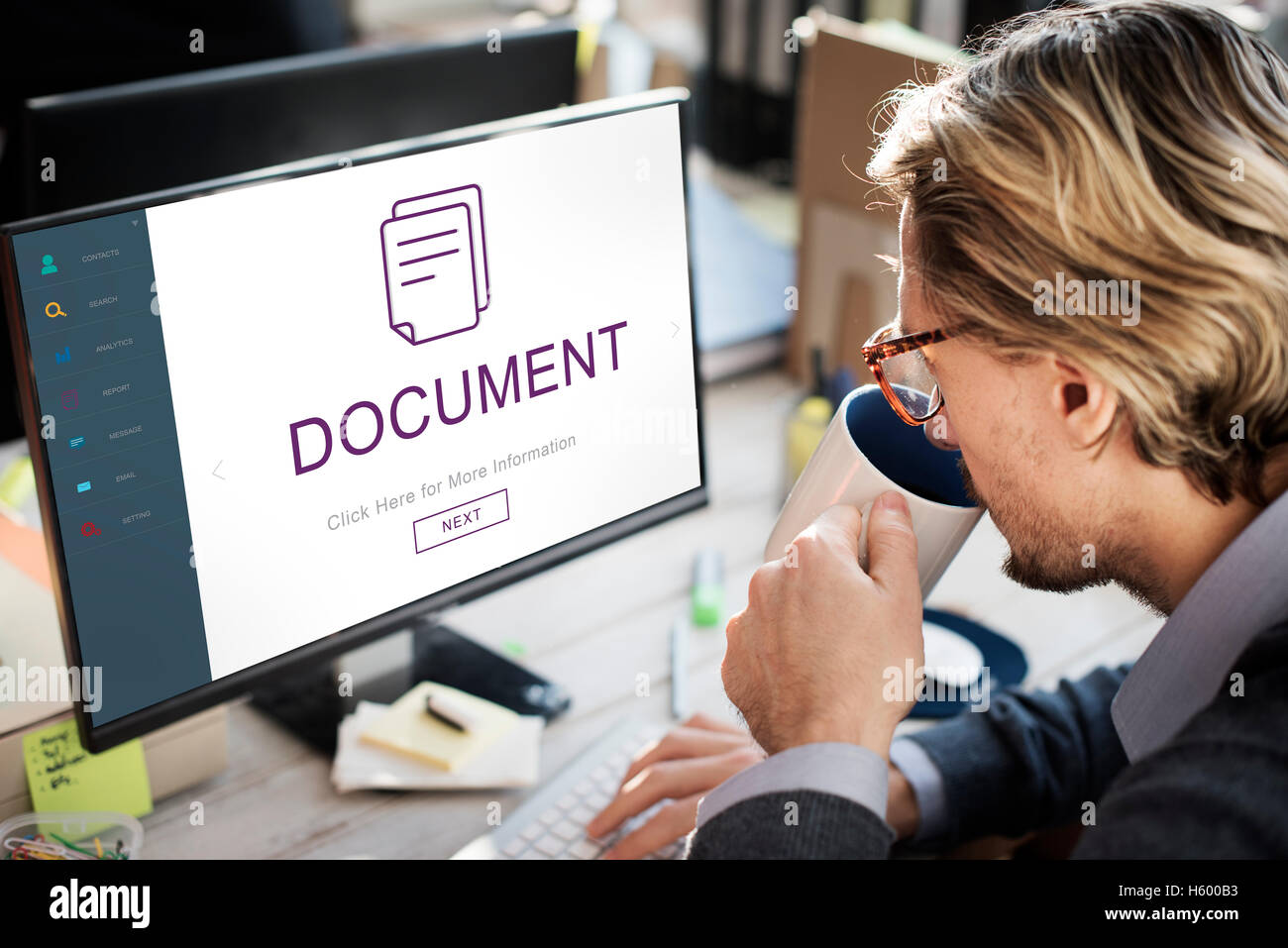 File di documento dati Concetto di informazioni Foto Stock