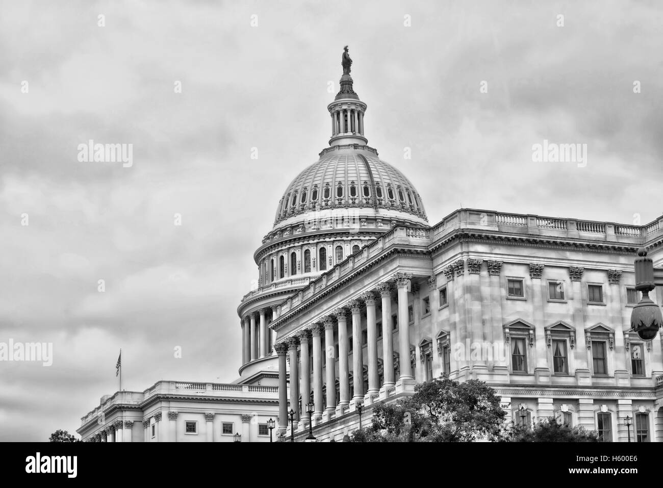 Capitale americana edificio in Washington DC in bianco e nero con una stanza per il tipo. Foto Stock