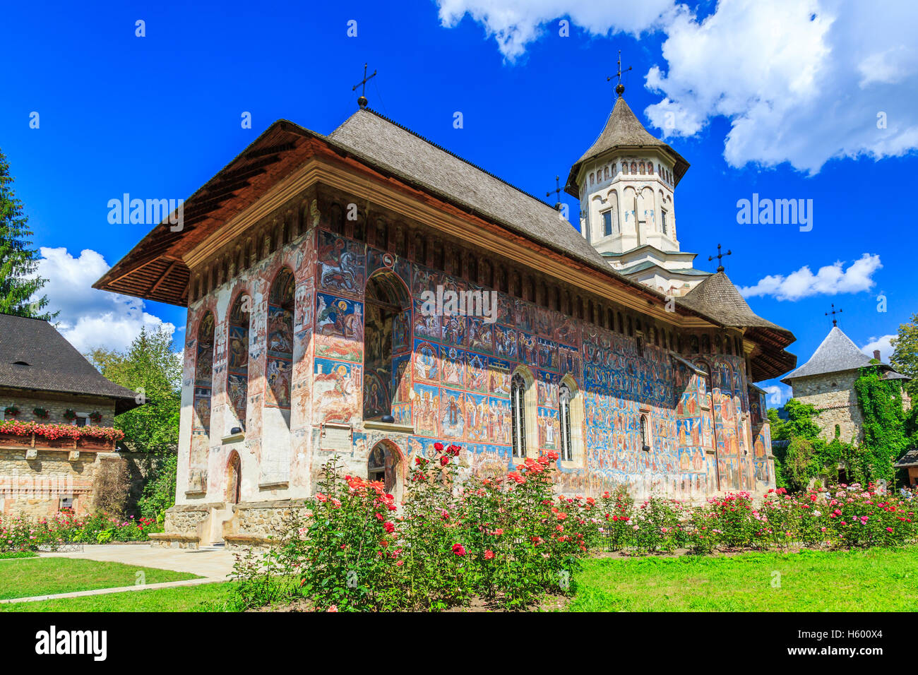 Il Monastero Moldovita, Romania. Foto Stock