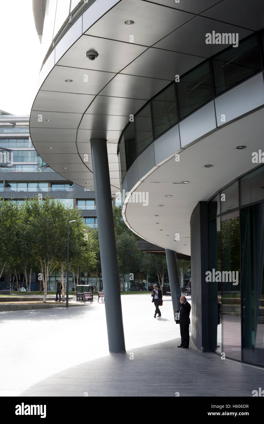 Una vista alla base del Municipio di Londra, Regno Unito Foto Stock