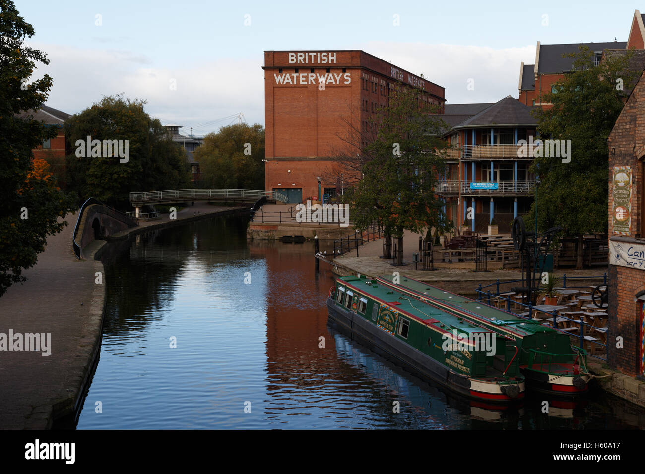 Nottingham canal e British Waterways edificio. In Nottingham, Inghilterra. Foto Stock