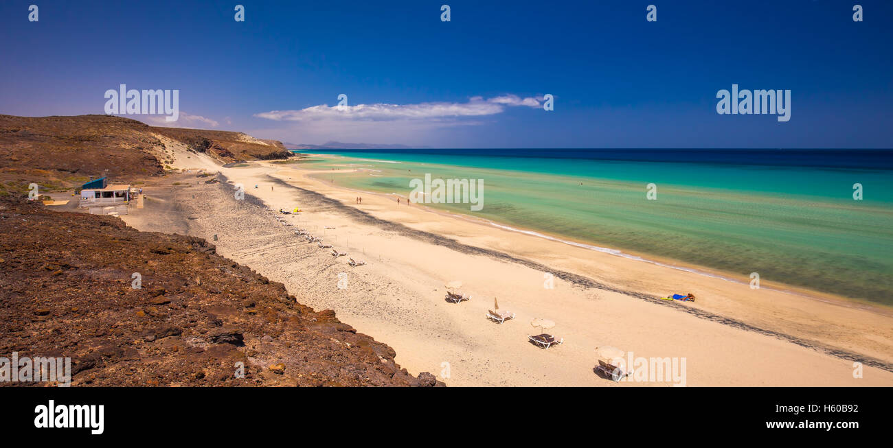 Bella Mal Nobre spiaggia sabbiosa, Jandia, Fuerteventura, Isole Canarie, Spagna Foto Stock