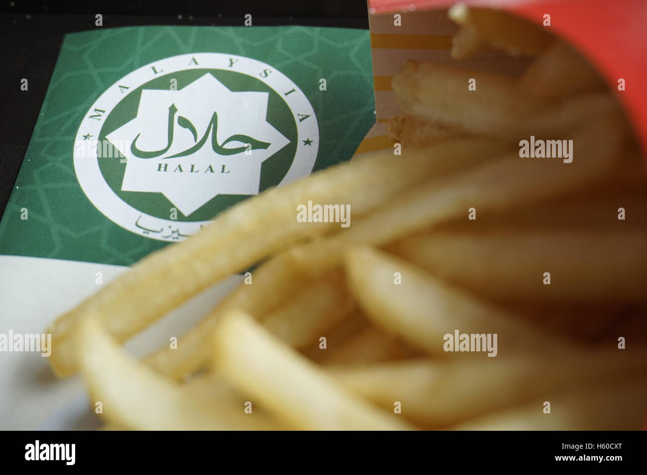 Malaysian cibo halal etichetta Foto Stock