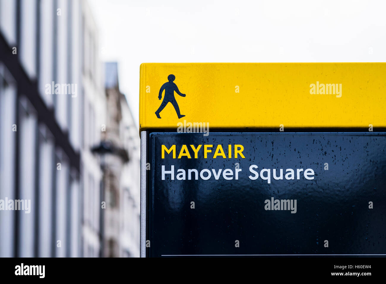 Hanover Square, Mayfair segno, London, England, Regno Unito Foto Stock