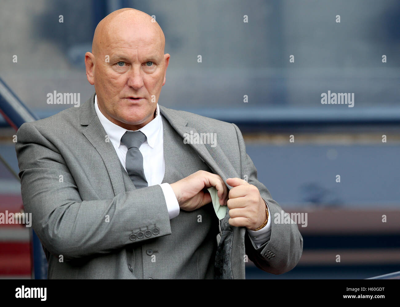 Greenock Morton manager Jim Duffy durante il Betfred Cup, Semi finale corrisponde all'Hampden Park, Glasgow. Foto Stock