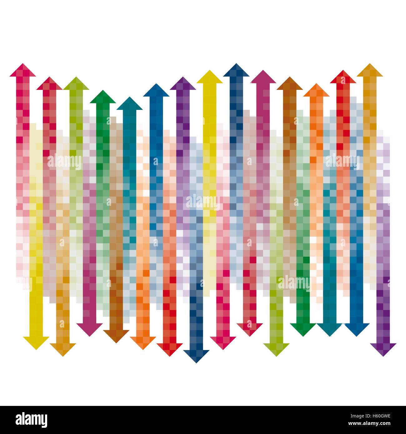 Colore gradiente a scacchi frecce a strato singolo Illustrazione Vettoriale