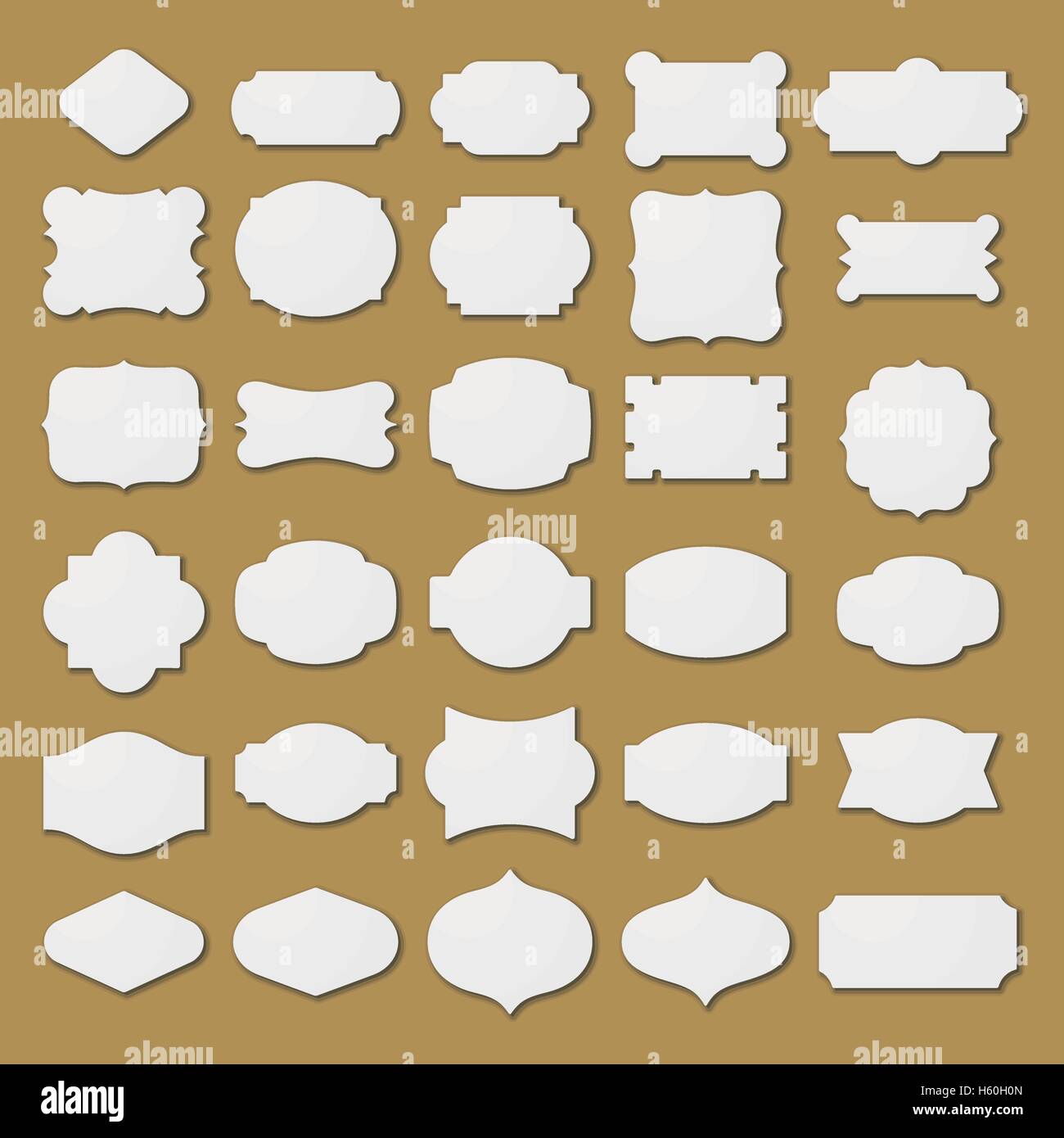 Vettore di base set di etichette Illustrazione Vettoriale