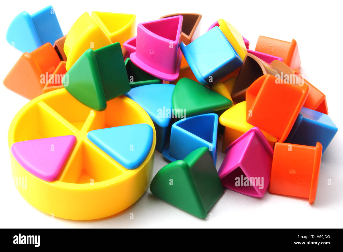 Trivial Pursuit riproduzione di pezzi su sfondo bianco Foto Stock