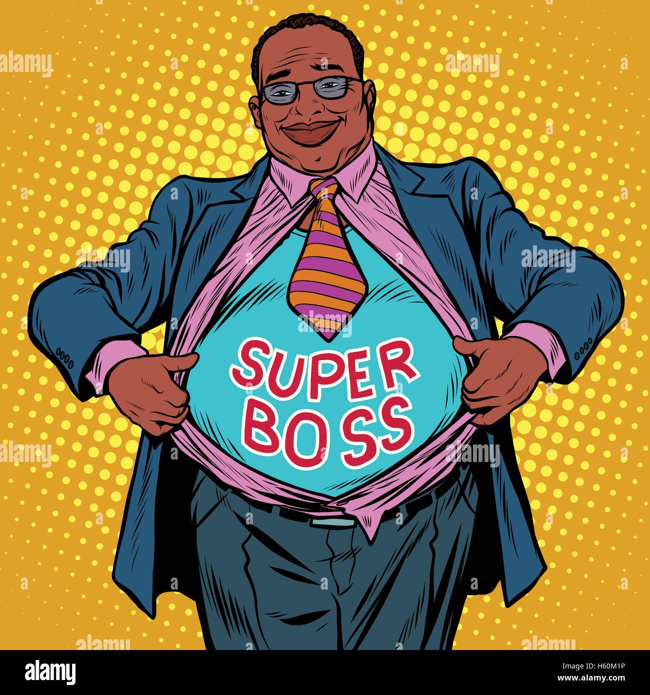 African American businessman super boss Illustrazione Vettoriale