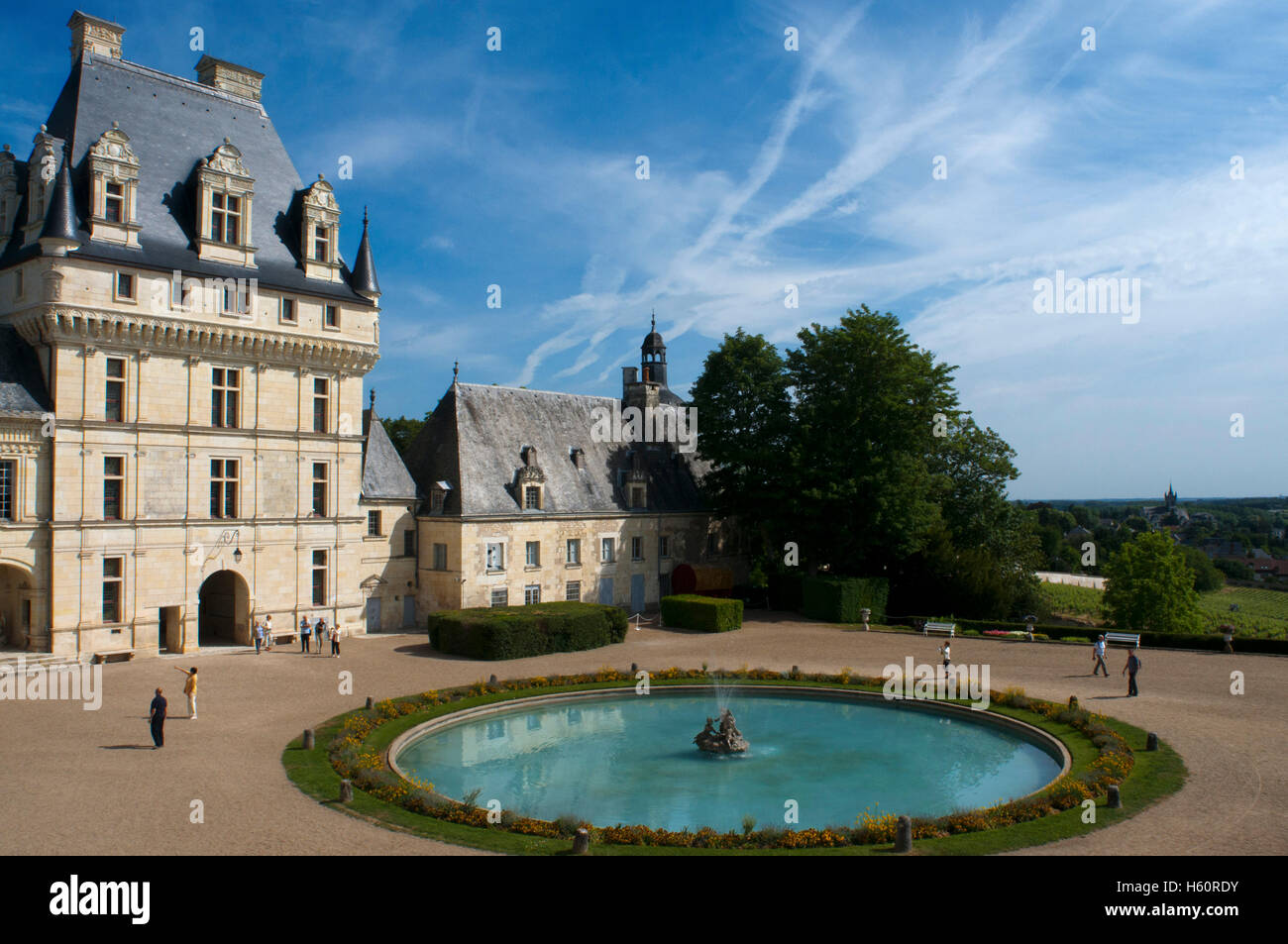 Castello di Valencay nella Valle della Loira, Indre Centre, in Francia. Famosa per la sua storia. Per oltre trenta anni è stata posseduta da th Foto Stock