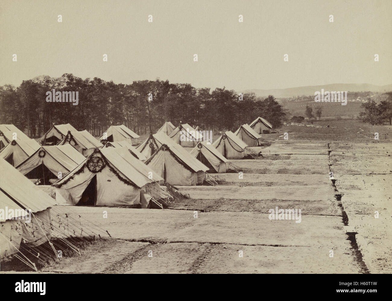 Tende di Ospedale Generale di Camp Letterman, Gettysburg, Pennsylvania, USA, Agosto 1863 Foto Stock